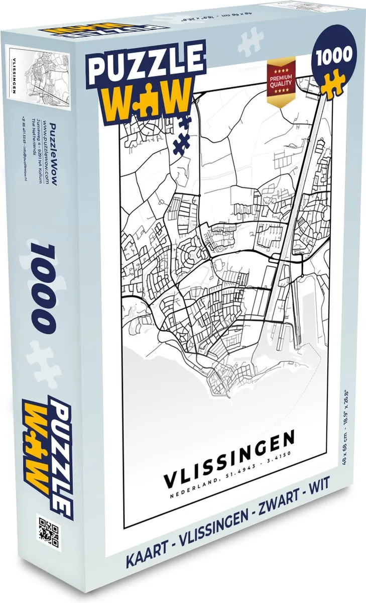 PuzzleWow Vlissingen Legpuzzel 1000 Stuks - Multicolor