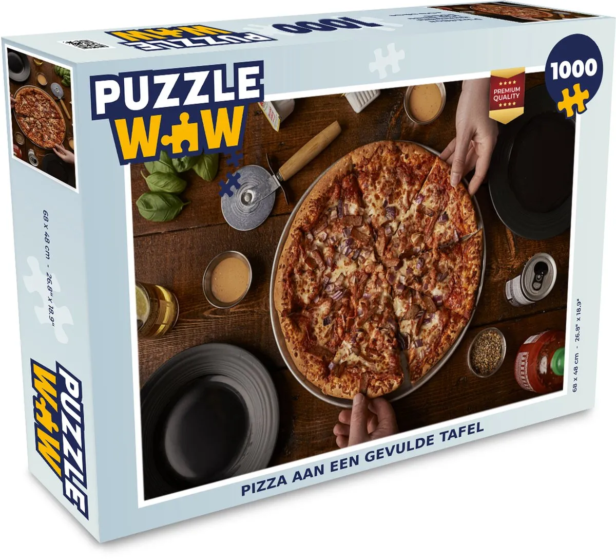 PuzzleWow Legpuzzel Pizza aan een gevulde tafel 1000 Stuks