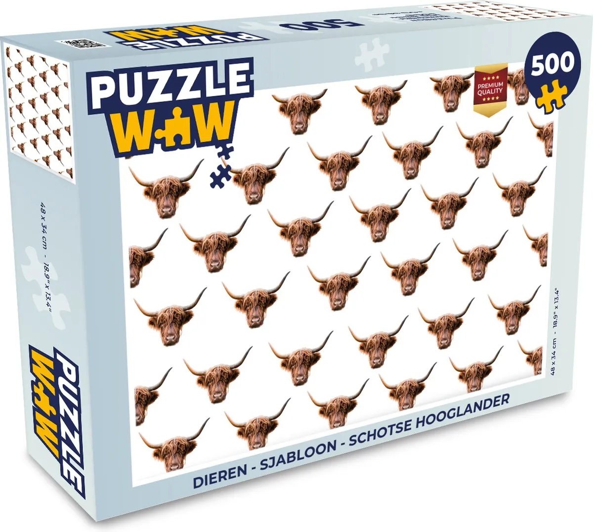 PuzzleWow Dieren Schotse Hooglander Legpuzzel 500 Stuks