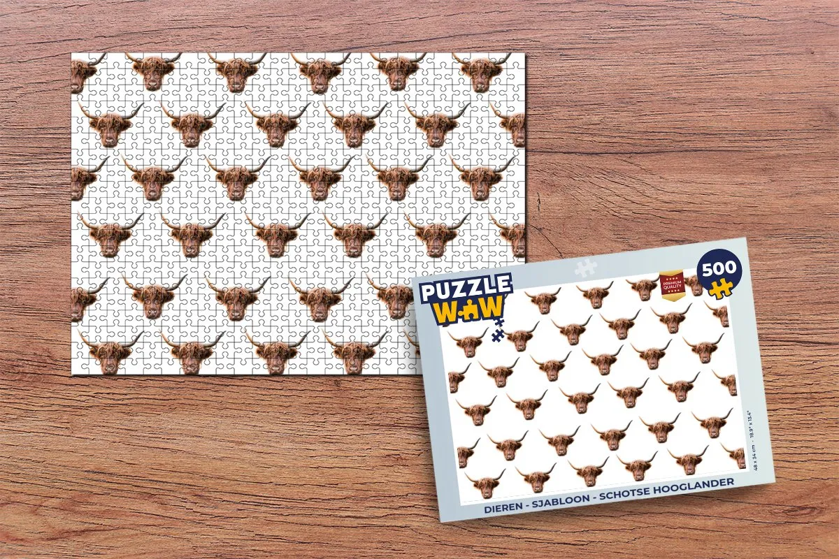 PuzzleWow Dieren Schotse Hooglander Legpuzzel 500 Stuks - Multicolor