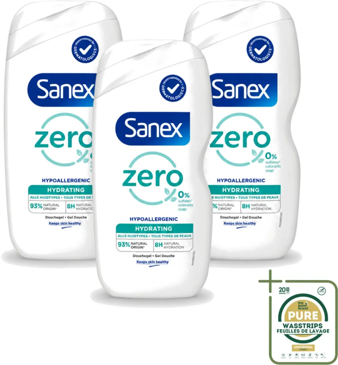 3 x Sanex Zero %