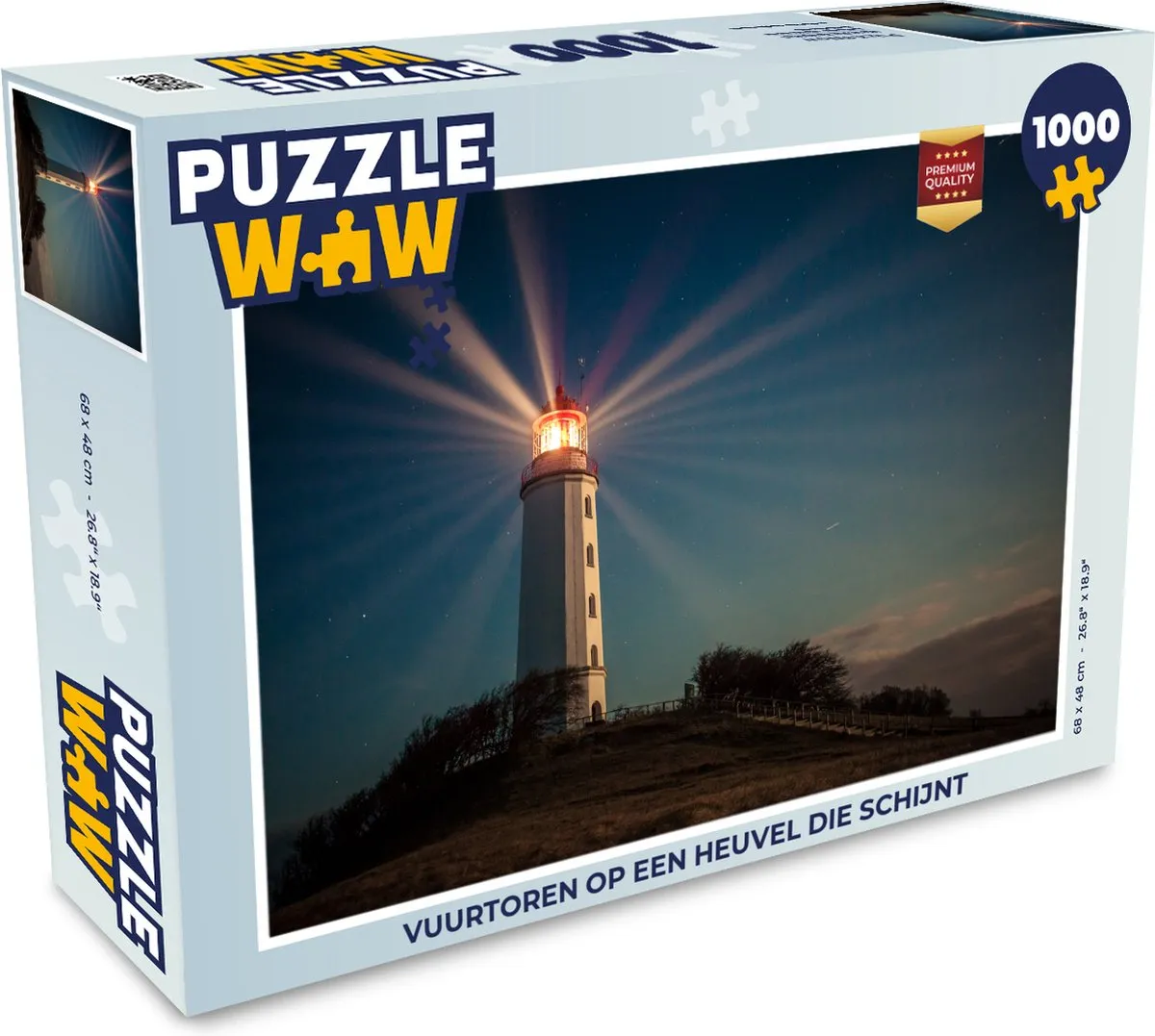 PuzzleWow Vuurtoren op een Heuvel Legpuzzel 1000 Stuks