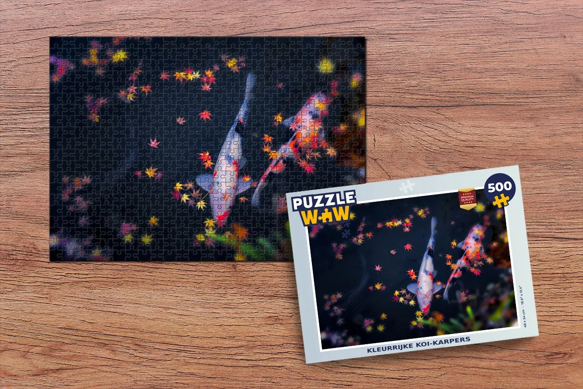 PuzzleWow Koi Vis Regenboog Legpuzzel 500 Stuks - Multicolor