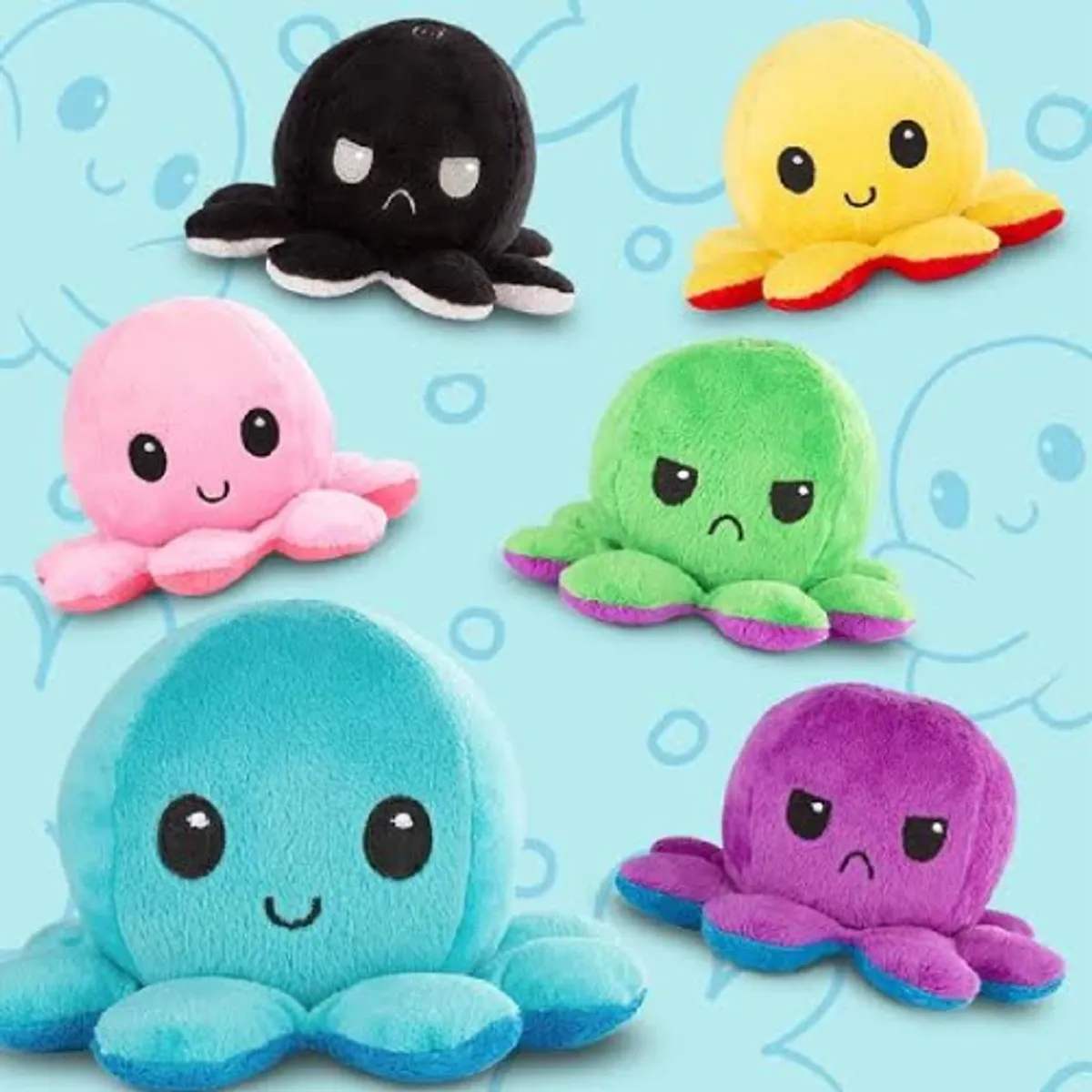 Topknuffels Octopus Mood Knuffel - 15cm - 3 Stuks