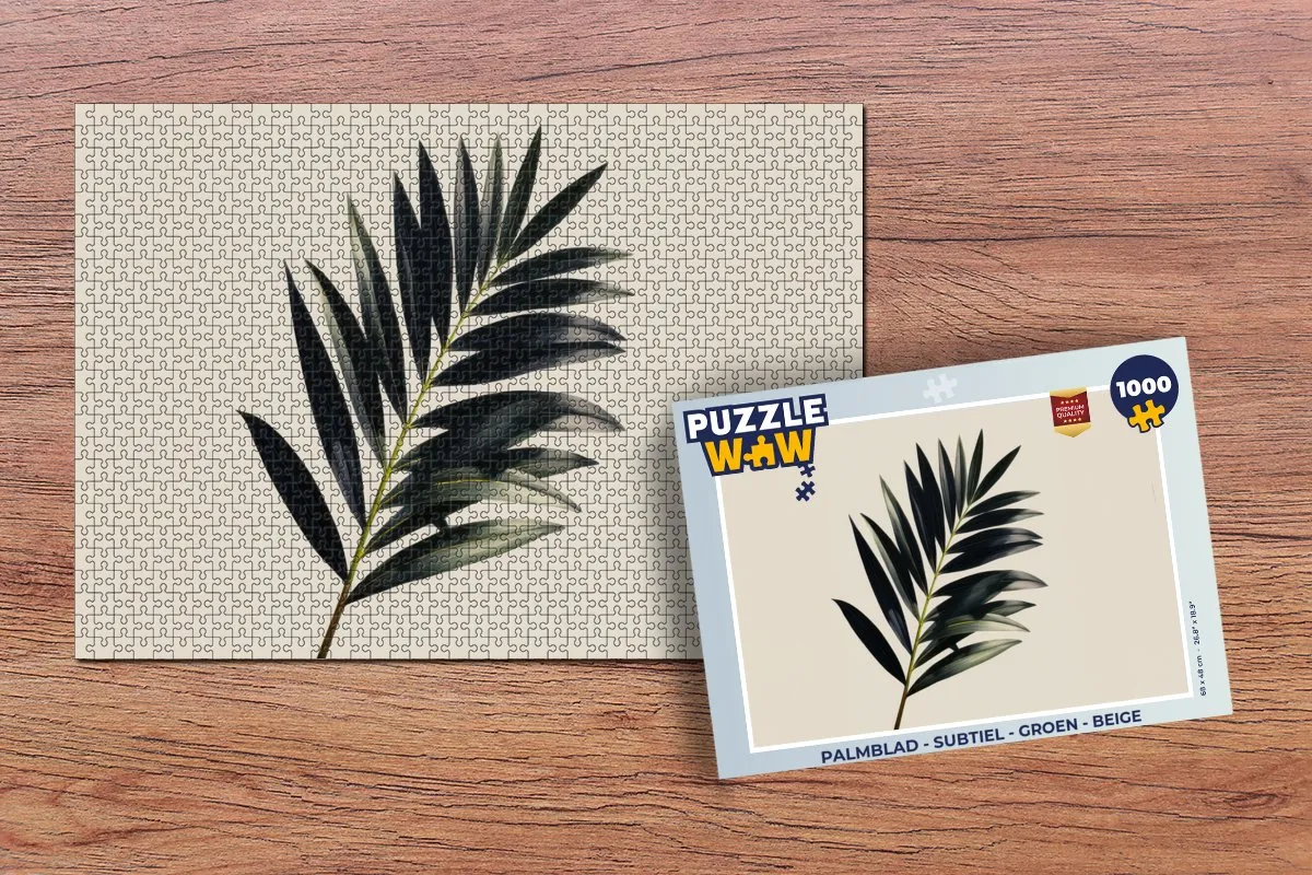 PuzzleWow Palmblad Legpuzzel 1000 Stuks - Groen/Beige