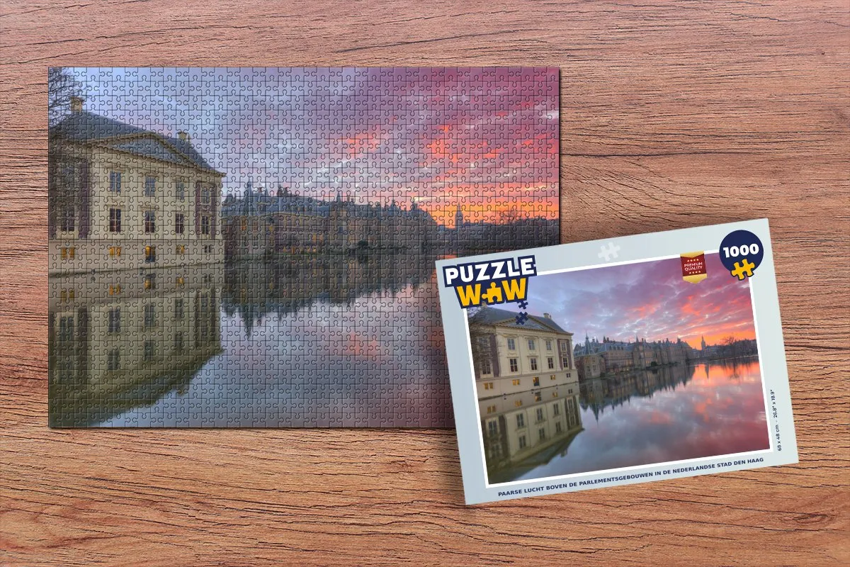 PuzzleWow Den Haag Rivier Lucht Legpuzzel 1000 Stuks - Multicolor
