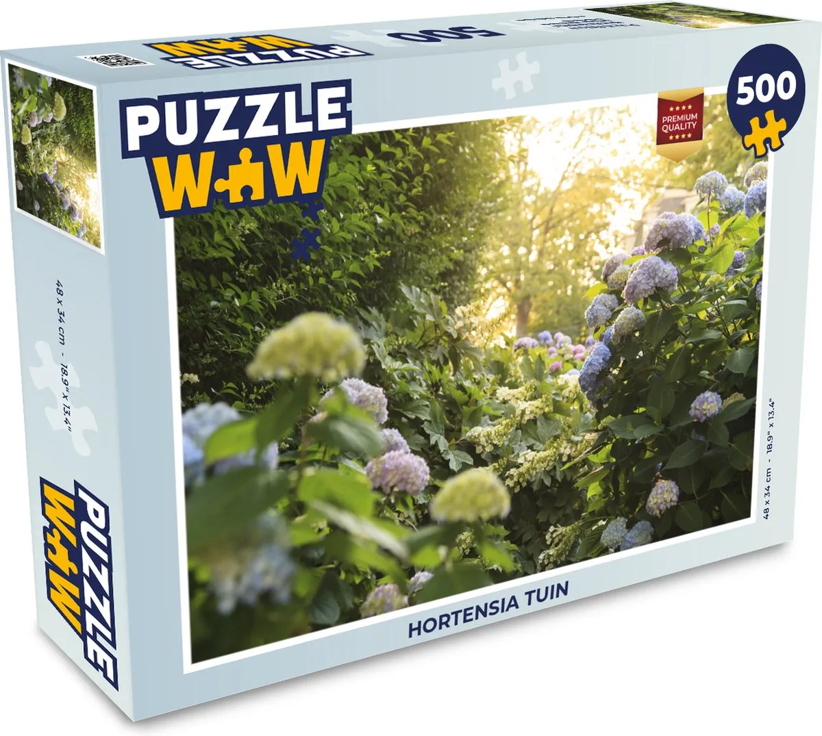 PuzzleWow Hortensia Tuin Legpuzzel 500 Stuks