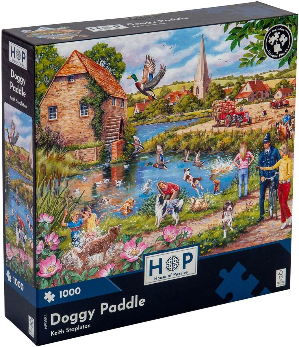 House Of Puzzles Doggy Paddle Legpuzzel 1000 Stuks - HP0584 - Multicolor