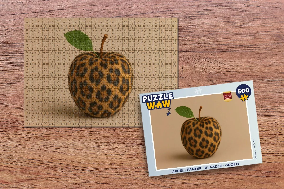 PuzzleWow Legpuzzel 500 Stuks - Appel Panterprint - Groen