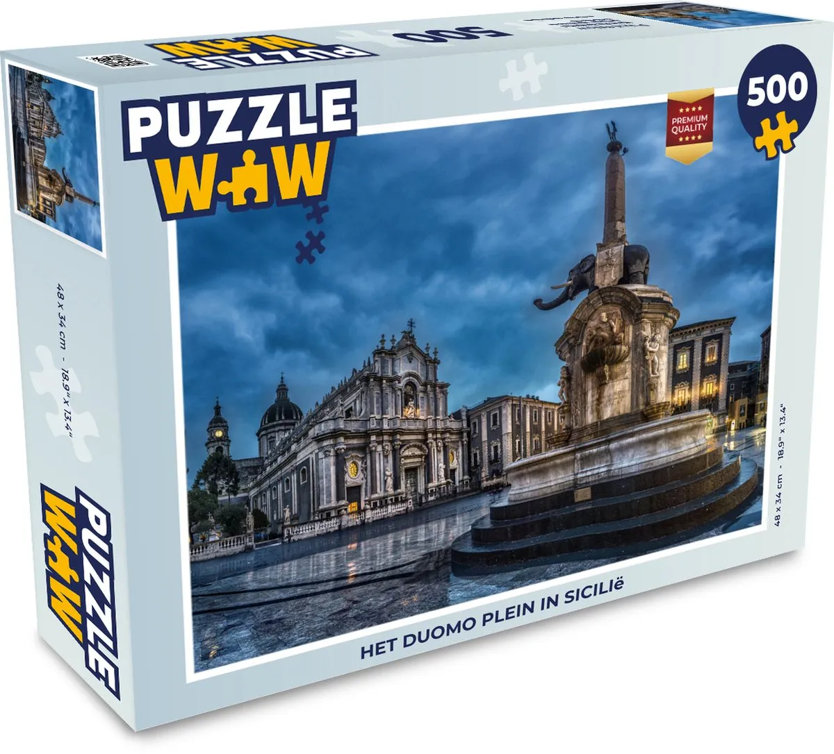 PuzzleWow Legpuzzel Het Duomo plein Sicilië 500 Stuks - Multicolor