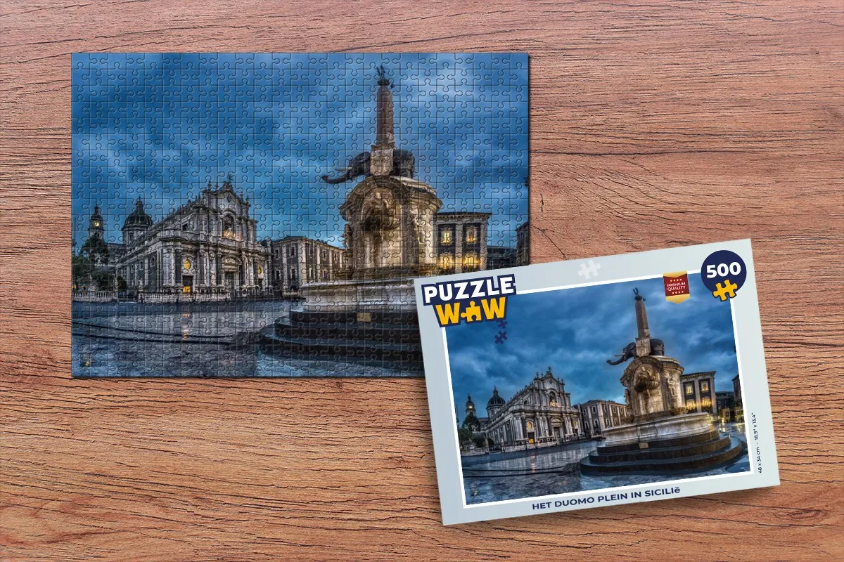 PuzzleWow Legpuzzel Het Duomo plein Sicilië 500 Stuks