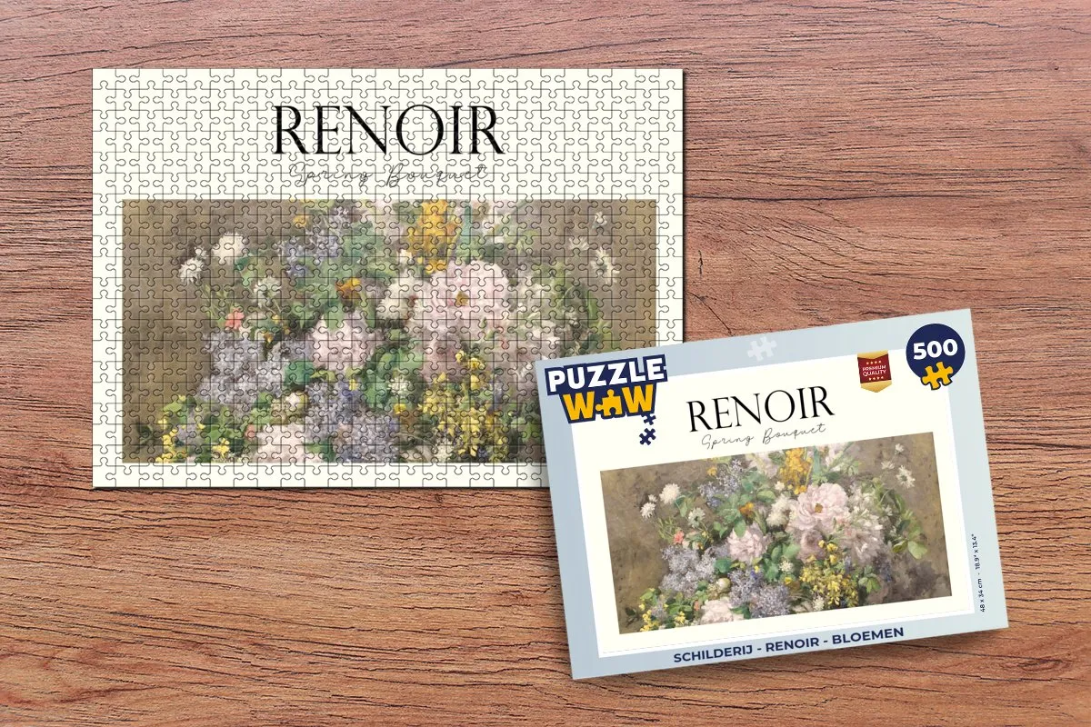 PuzzleWow Renoir Bloemen Legpuzzel 500 Stuks - Multicolor