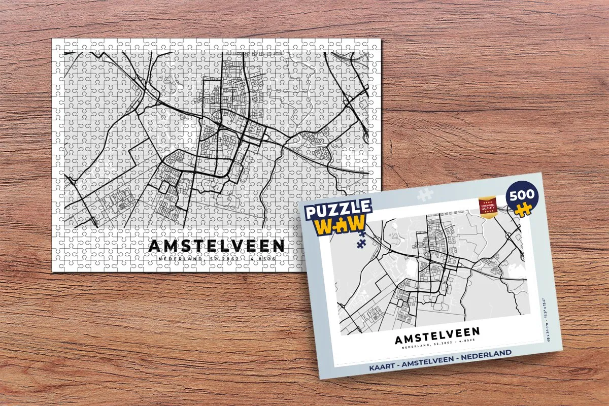 PuzzleWow Legpuzzel Amstelveen 500 Stuks - Multicolor