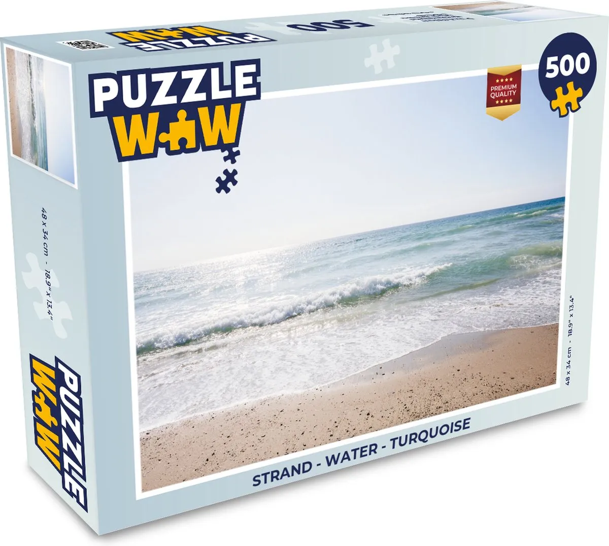 PuzzleWow Strand & Water Legpuzzel 500 Stuks - Turquoise