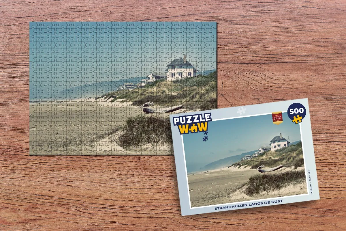 PuzzleWow Strand Huis Duin Legpuzzel 500 Stuks - Multicolor