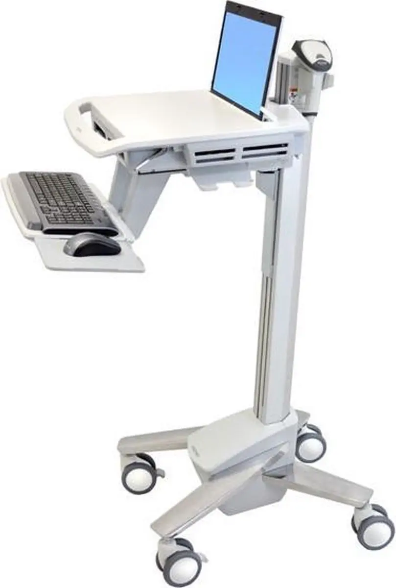 Ergotron StyleView EMR Laptop Cart, SV40 Aluminium, Grijs, Wit Multimediawagentj