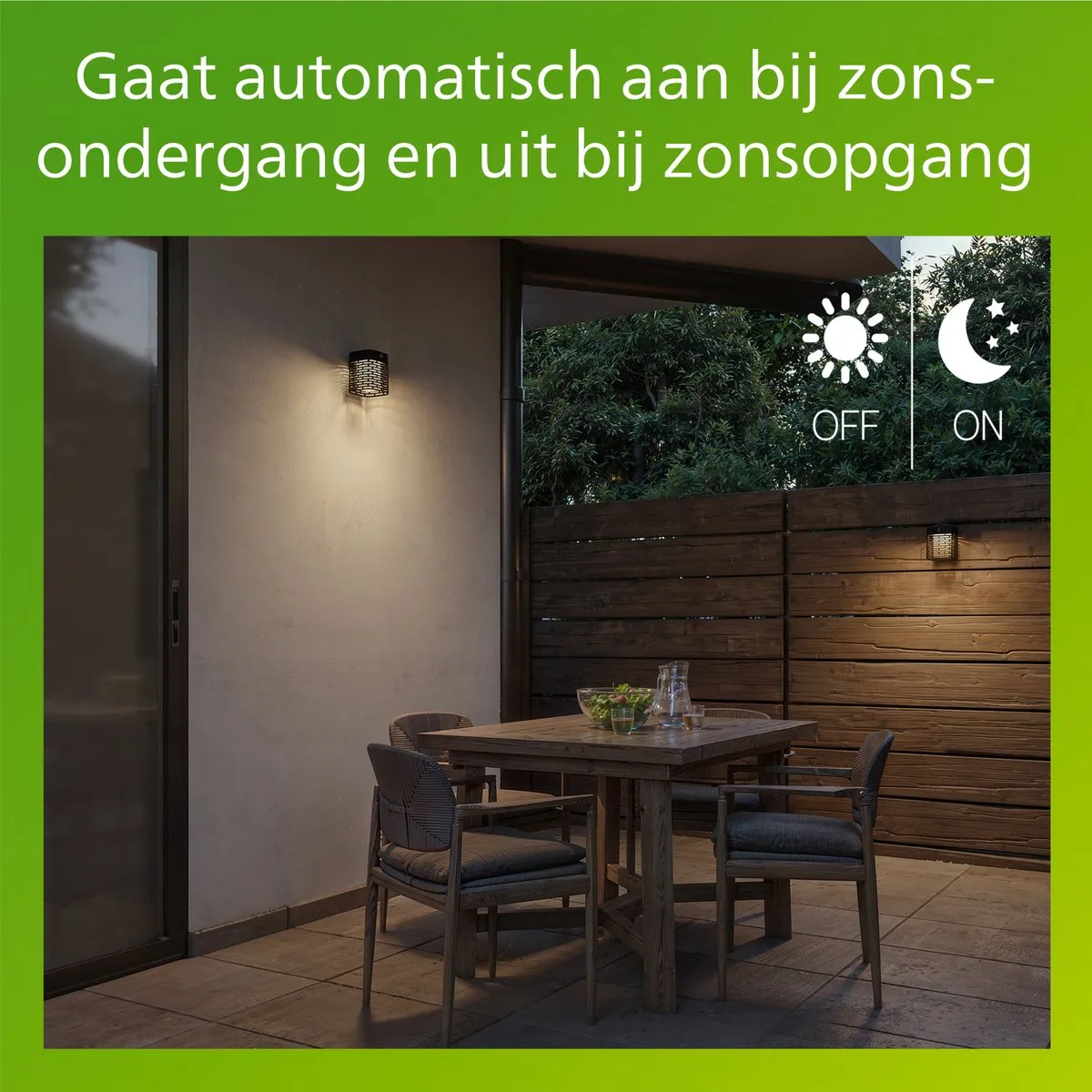 Philips Hara Solar Wandlamp 3.8W - Zwart