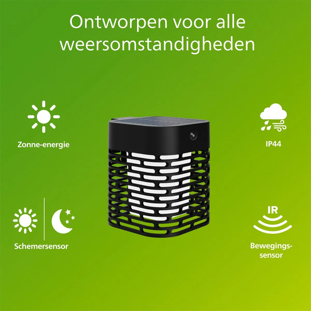 Philips Hara Solar Wandlamp 3.8W - Zwart