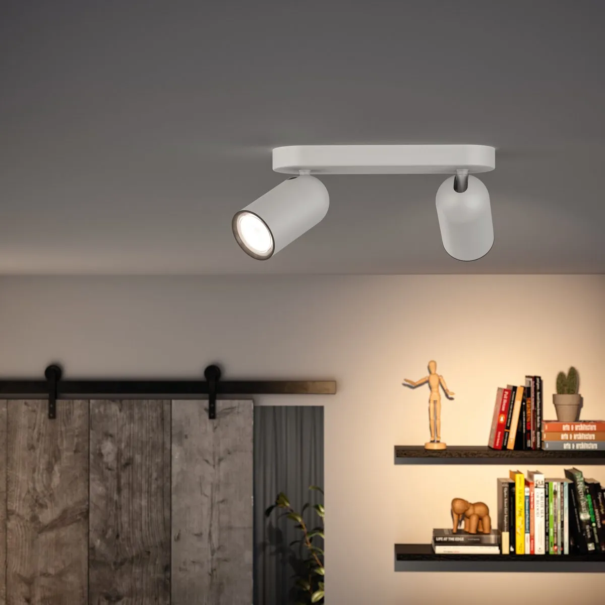 Philips Pongee Opbouwspot 2x GU10 - Warmwit 2700K - Wit