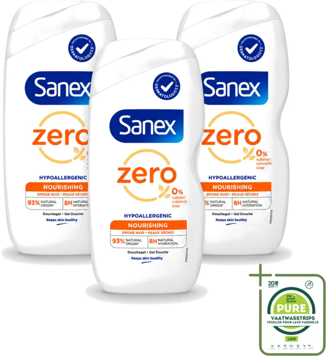 3 x Sanex Zero%