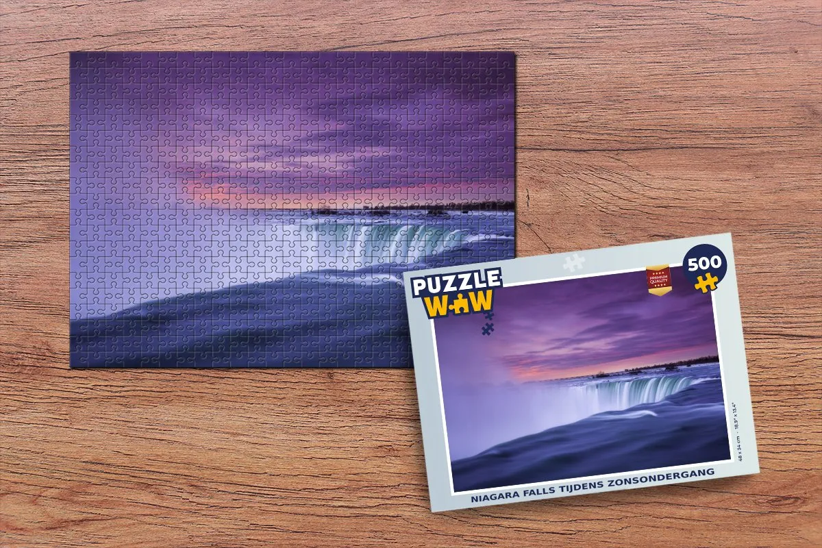 PuzzleWow Waterval Amerika Niagara Falls Legpuzzel 500 Stuks - Multicolor