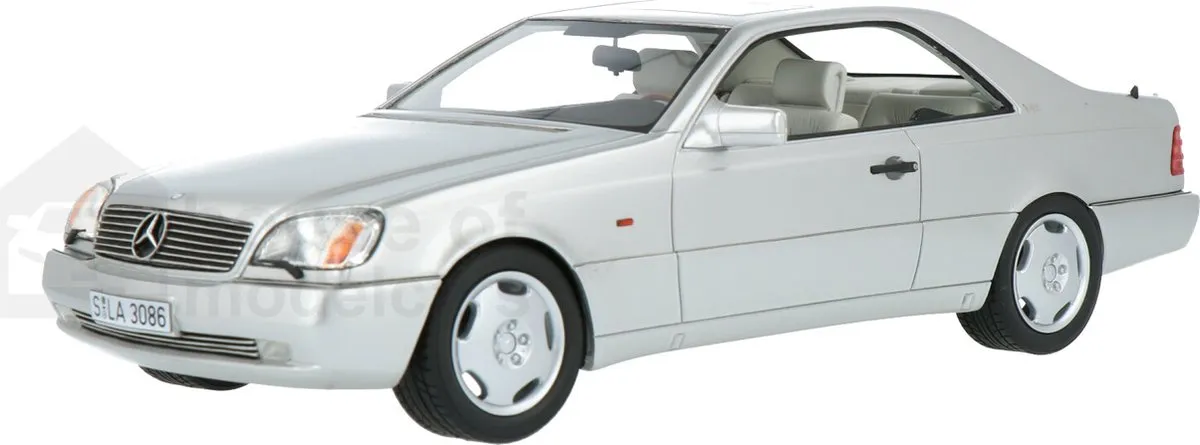 Mercedes-Benz 600SEC C140 1992 - 1:18 - Cult Scale Models - Zwart Metallic