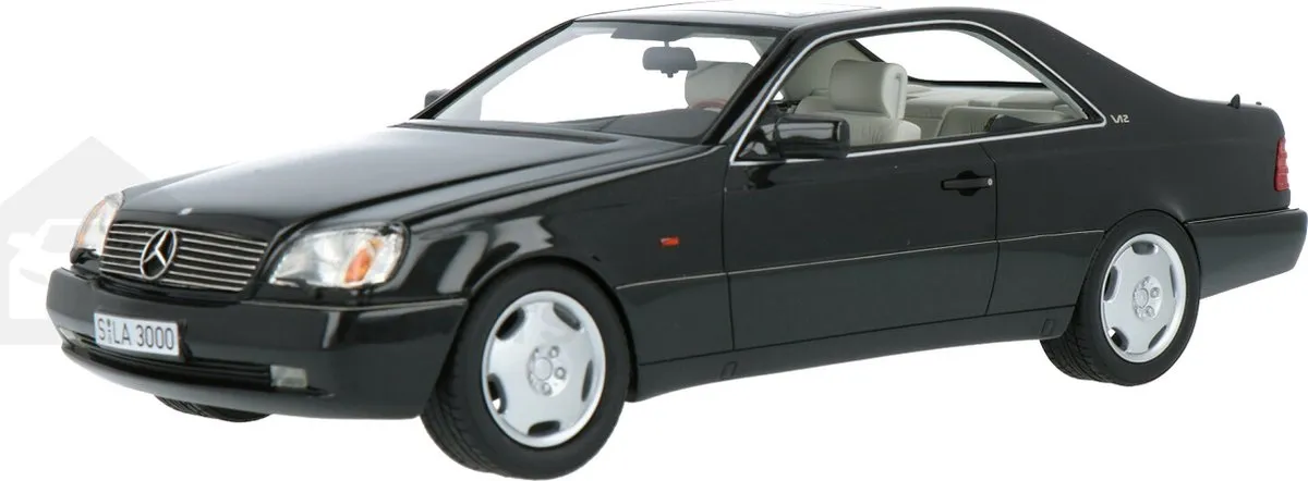 Mercedes-Benz 600SEC C140 1992 - 1:18 - Cult Scale Models - Zwart Metallic