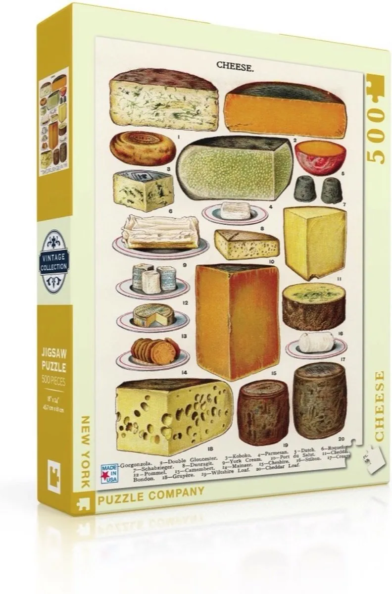 The New York Puzzle Company Cheese Puzzel 500 Stuks