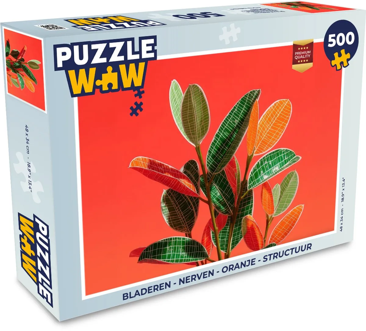 PuzzleWow Legpuzzel 500 Stuks - Bladeren Oranje