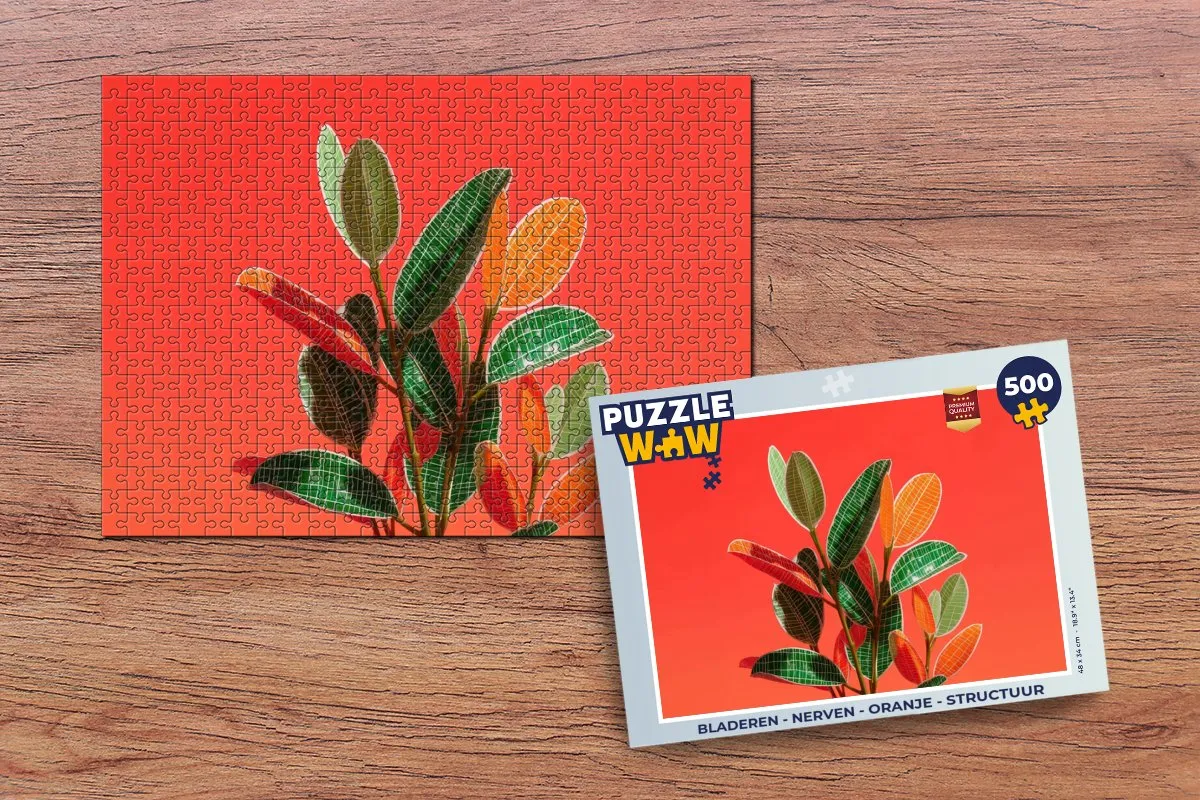 PuzzleWow Legpuzzel 500 Stuks - Bladeren Oranje