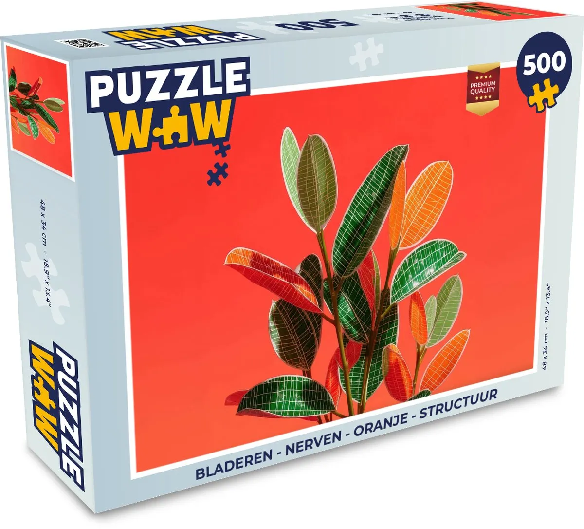 PuzzleWow Legpuzzel 500 Stuks - Bladeren Oranje