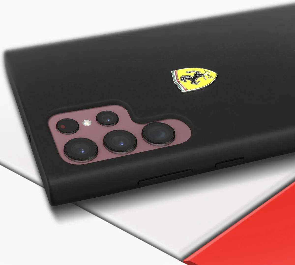 Ferrari SF Silicone Back Case Samsung Galaxy S22 Ultra - Zwart