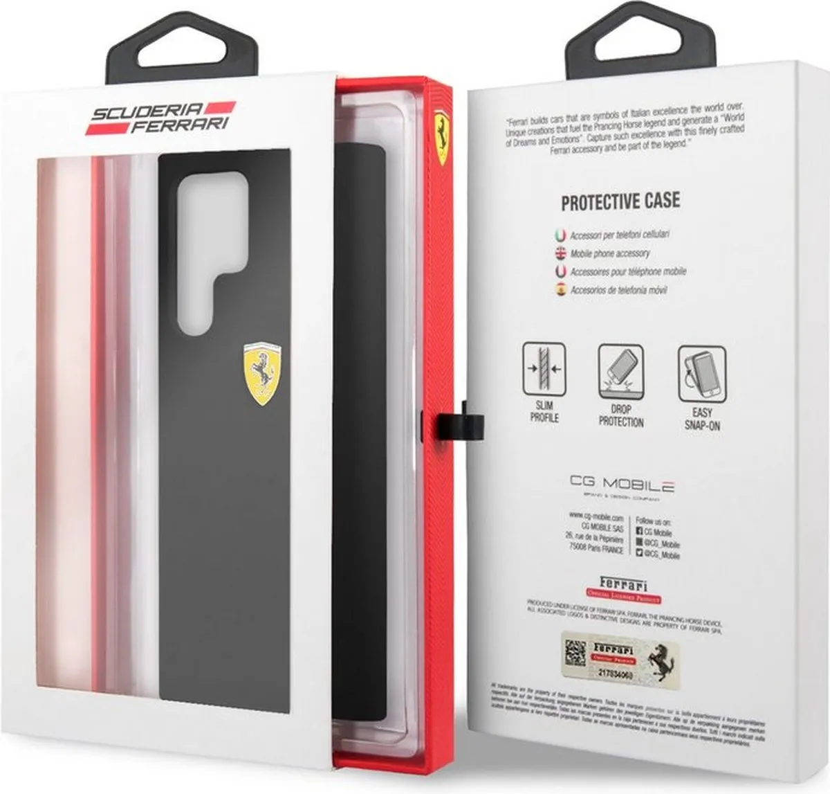 Ferrari SF Silicone Back Case Samsung Galaxy S22 Ultra - Zwart