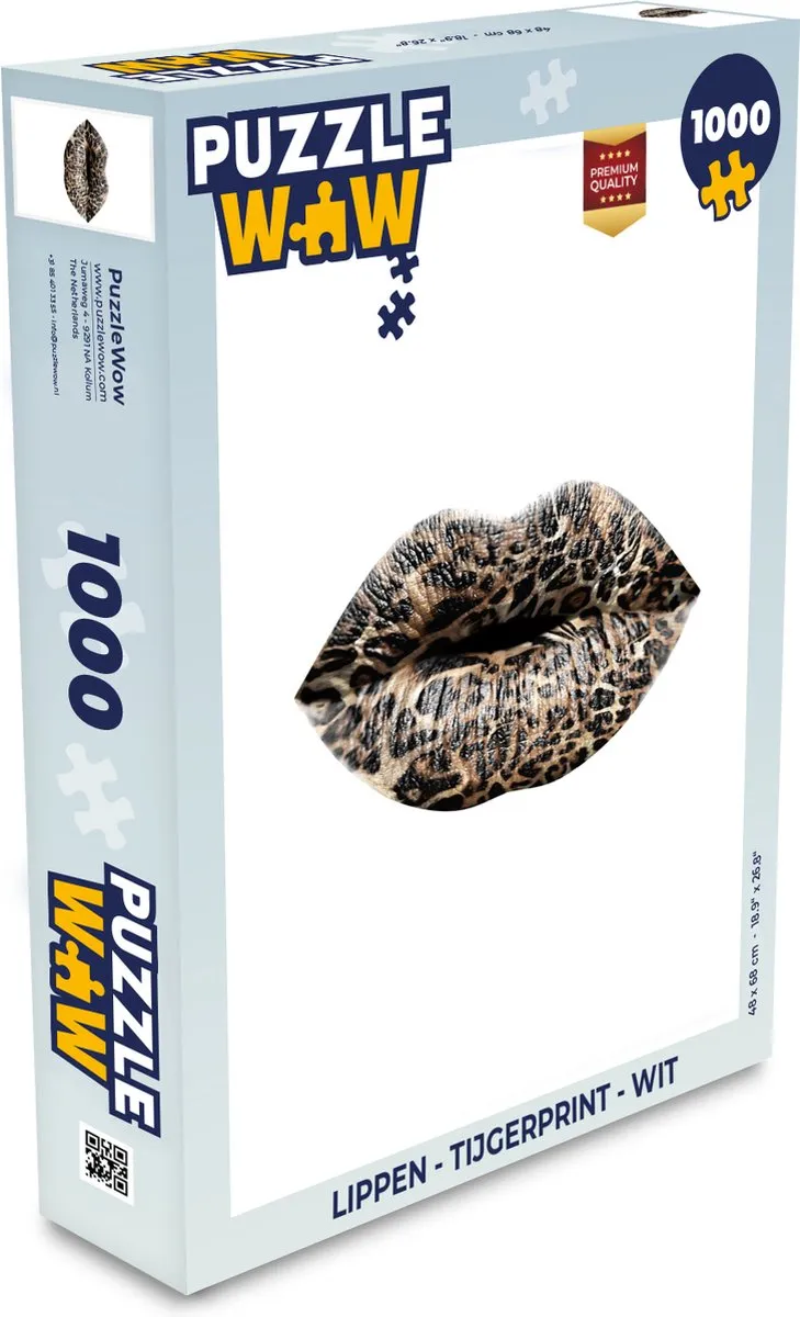 PuzzleWow Lippen Tijgerprint Legpuzzel 1000 Stuks