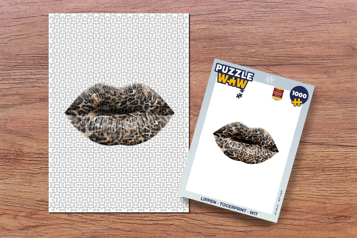 PuzzleWow Lippen Tijgerprint Legpuzzel 1000 Stuks - Multicolor