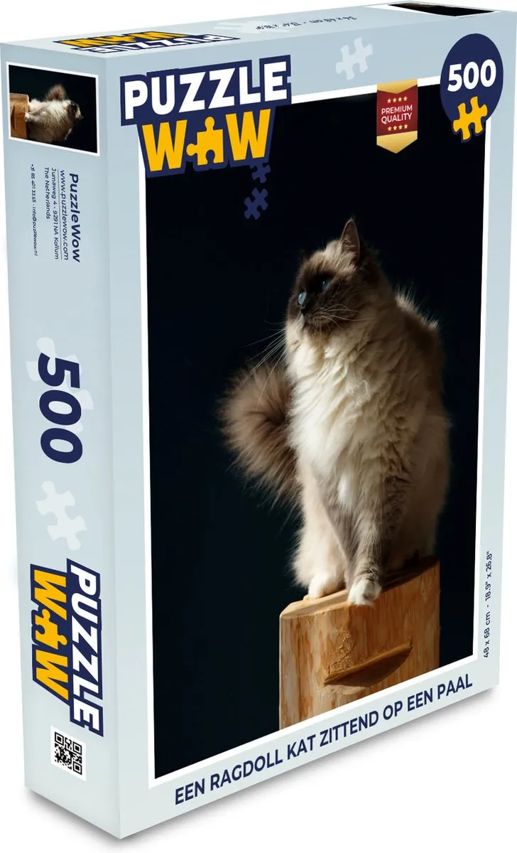 PuzzleWow Ragdoll Kat op Paal Legpuzzel 500 Stuks