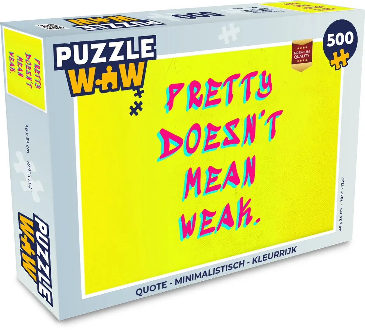 PuzzleWow Quote Minimalistisch Legpuzzel 500 Stuks
