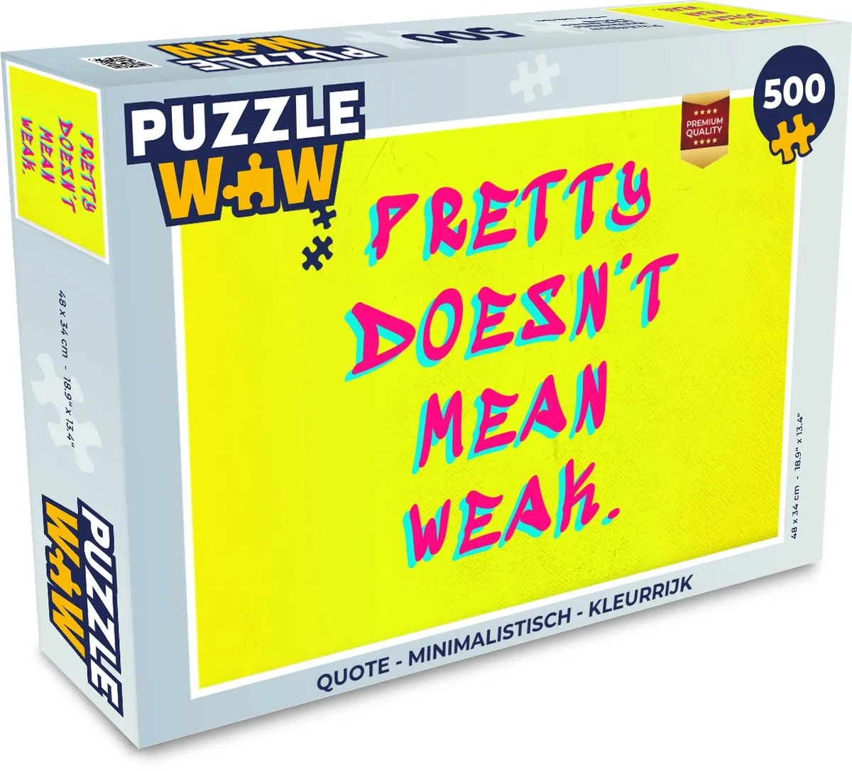 PuzzleWow Quote Minimalistisch Legpuzzel 500 Stuks - 8721406842682