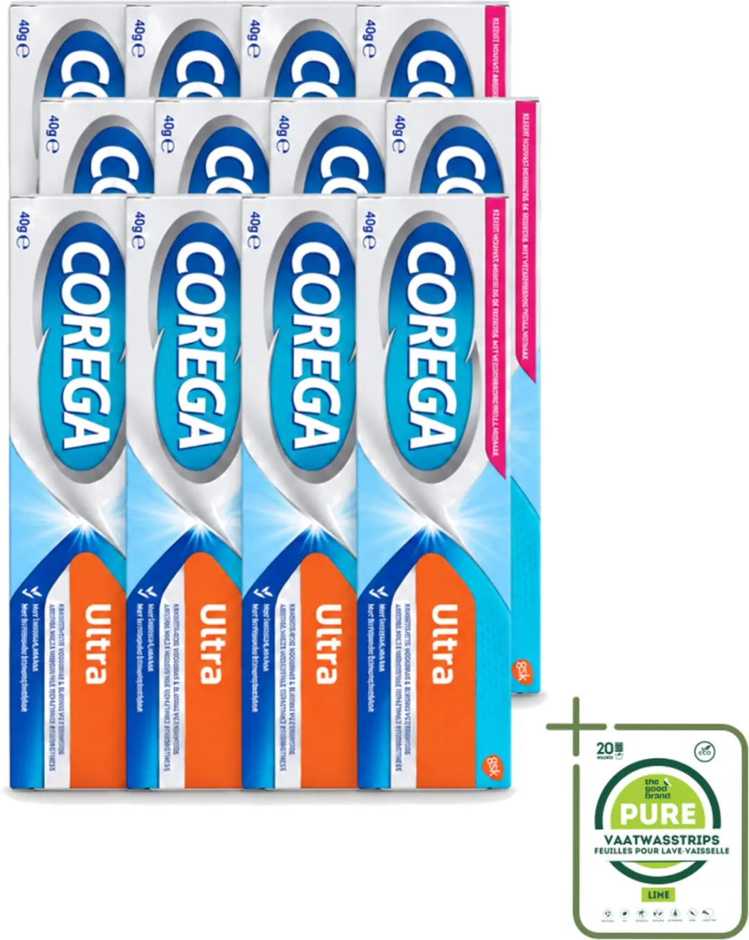 12 x Corega Ultra Kleefcrème