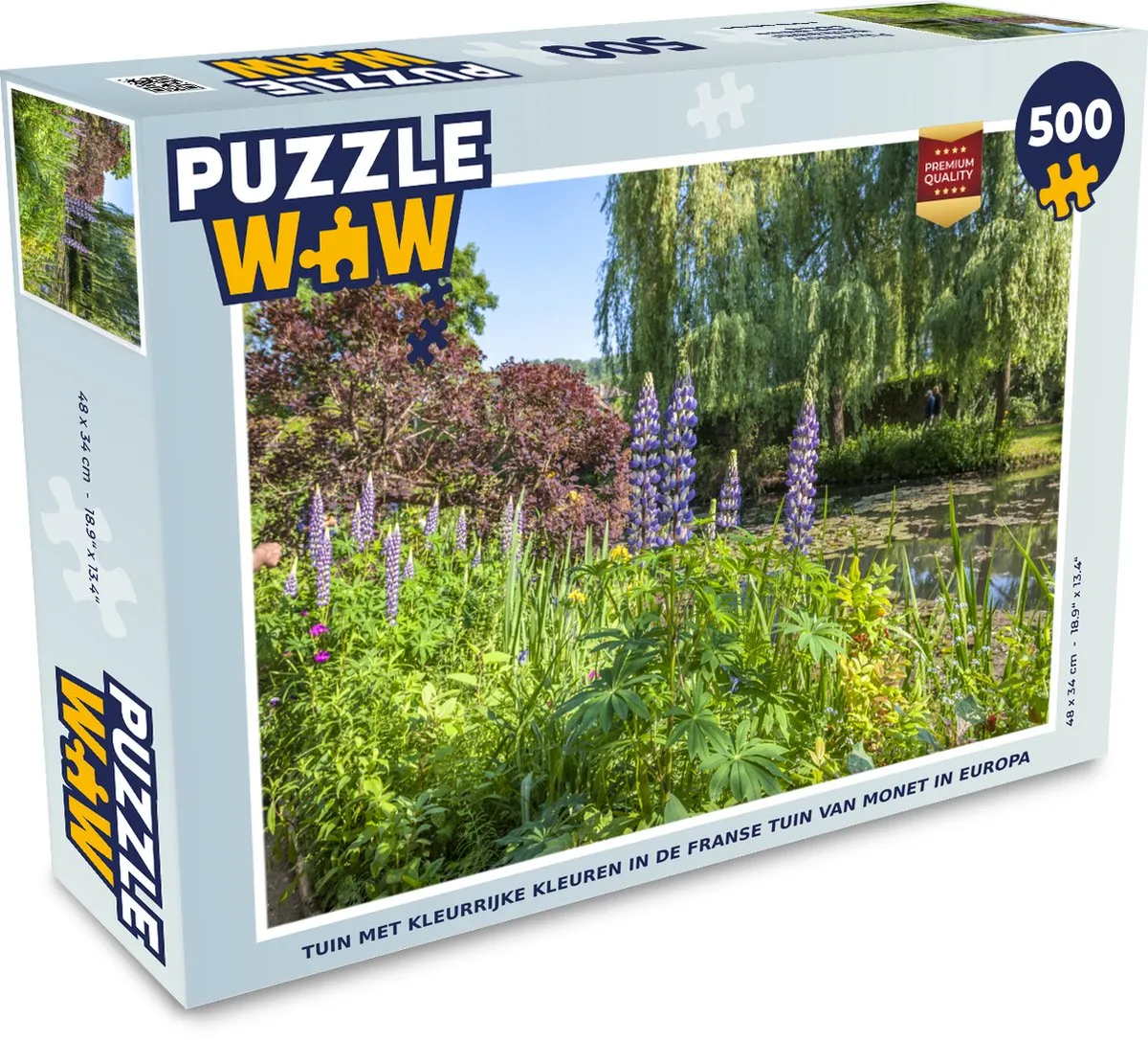 PuzzleWow Monet Franse Tuin Legpuzzel 500 Stuks