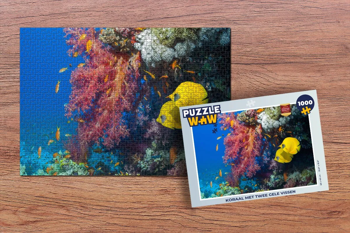 PuzzleWow Legpuzzel Koraal met Gele Vissen 1000 Stuks - Multicolor