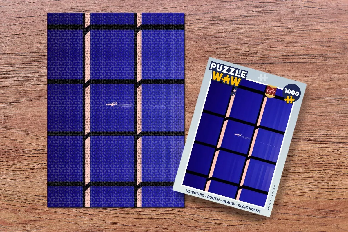 PuzzleWow Vliegtuig Puzzel 1000 Stuks - Blauw