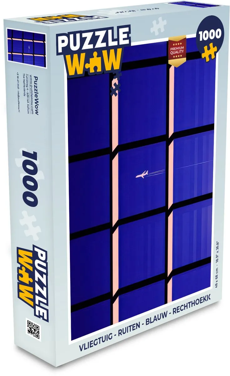 PuzzleWow Vliegtuig Puzzel 1000 Stuks - Blauw
