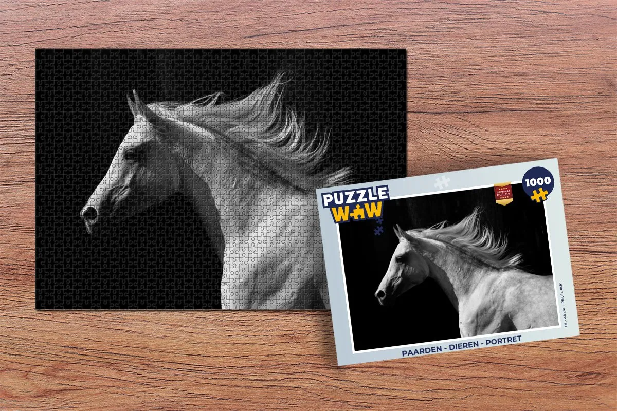 PuzzleWow Paarden Portret Legpuzzel 1000 Stuks - Multicolor