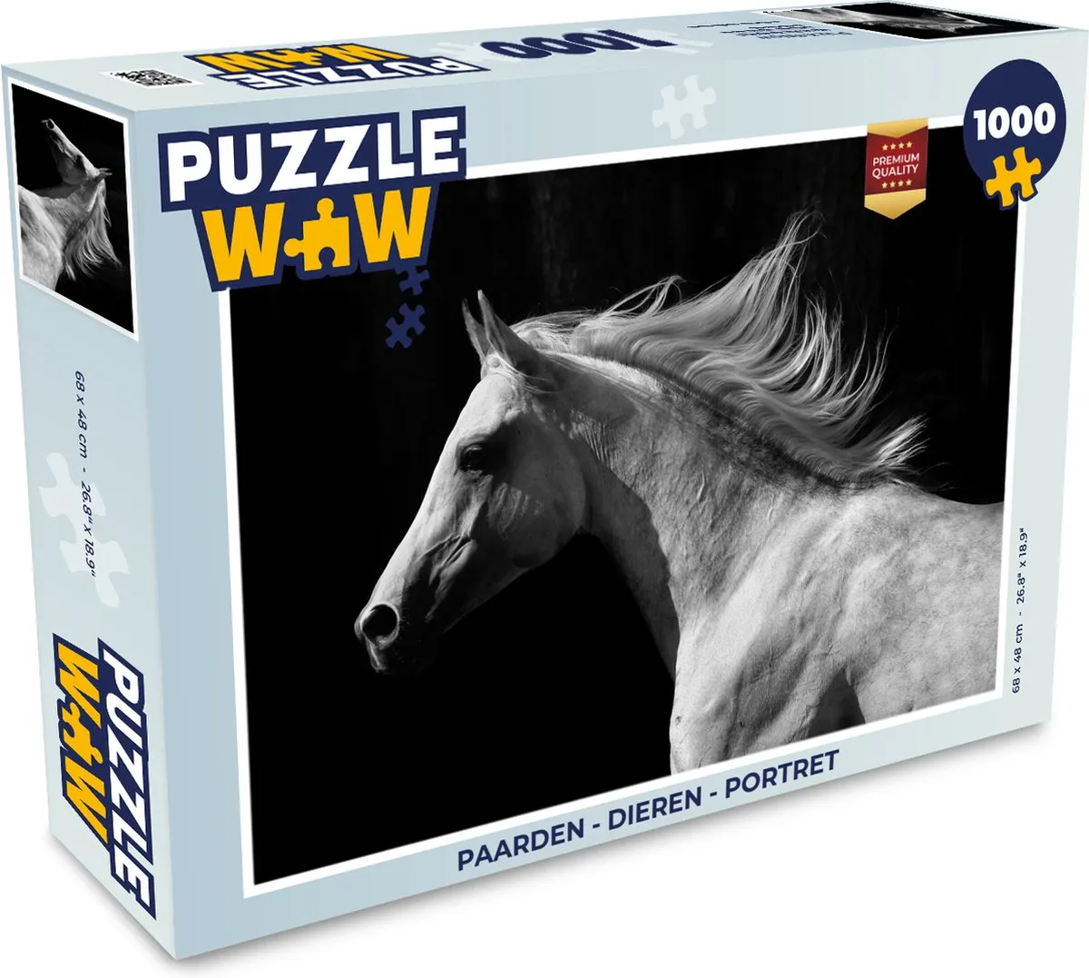 PuzzleWow Paarden Portret Legpuzzel 1000 Stuks - Multicolor