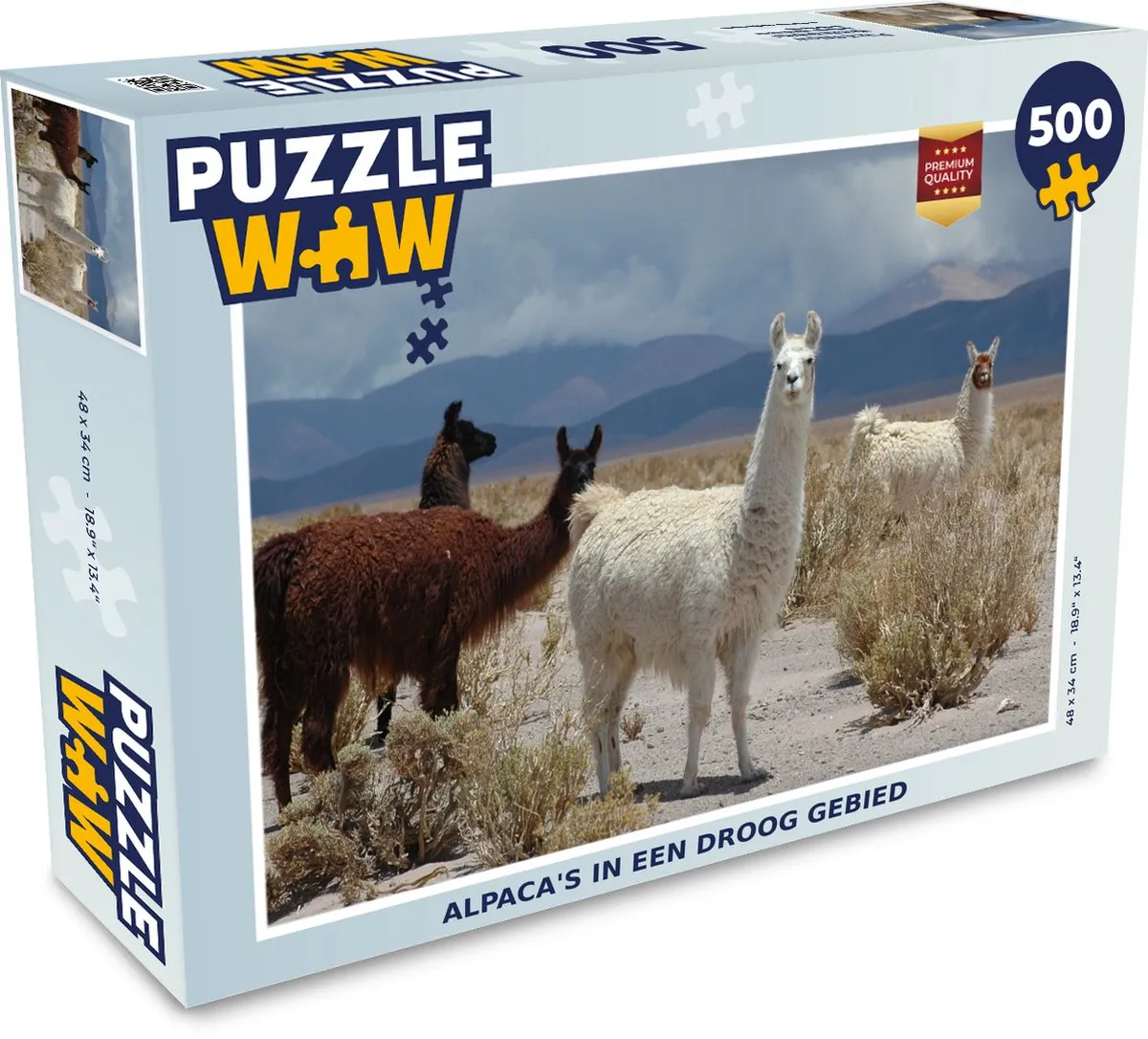 PuzzleWow Alpaca Woestijn Wolken Legpuzzel 500 Stuks