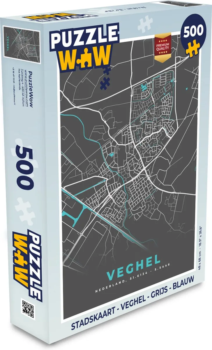 PuzzleWow Stadskaart Veghel Legpuzzel 500 Stuks
