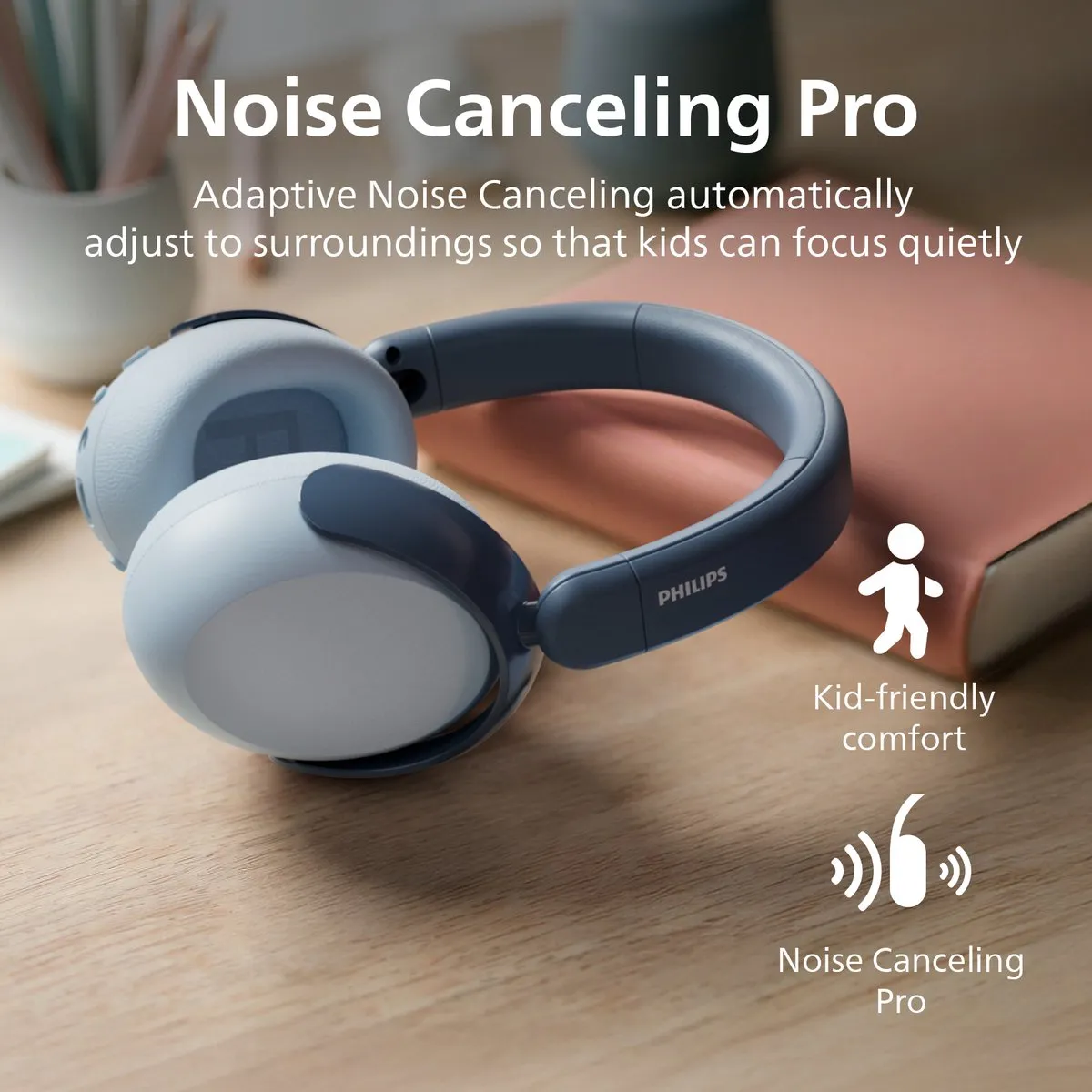 Philips TAK5500RT/00 Kinderkoptelefoon - Blauw - Noise Canceling Pro