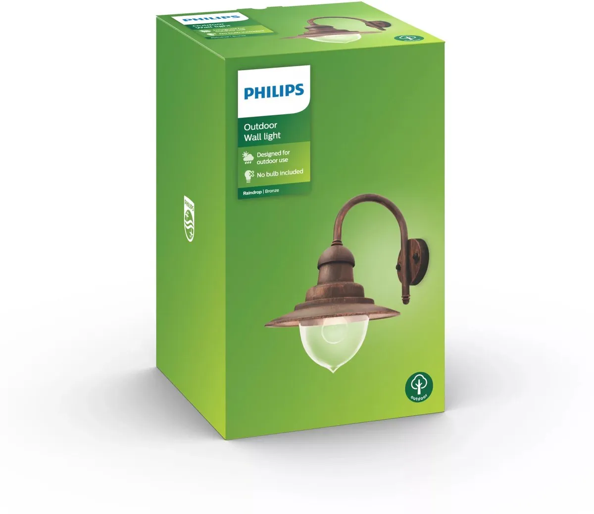 Philips Raindrop Buitenwandlamp Brons