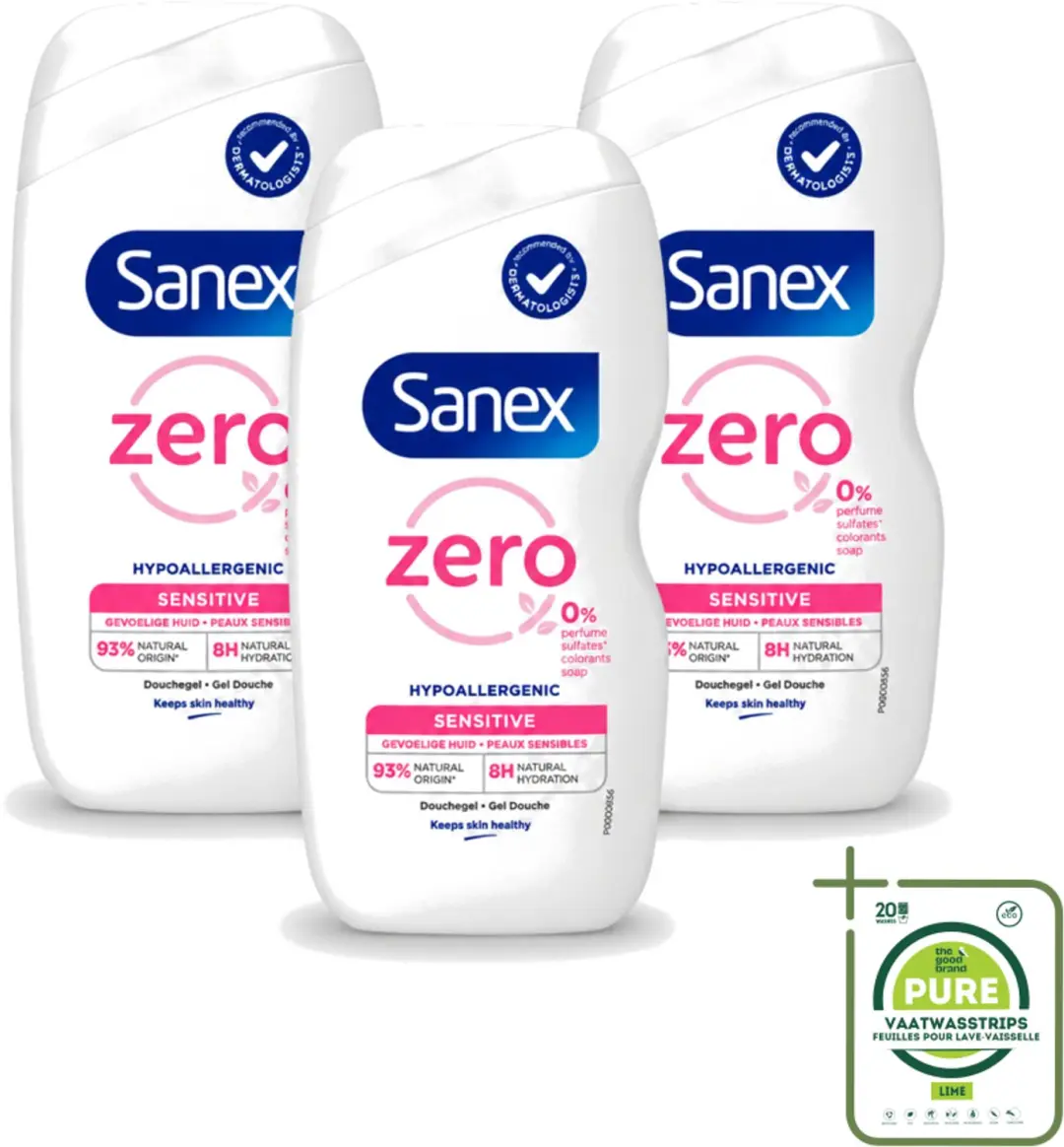 3 x Sanex Zero%